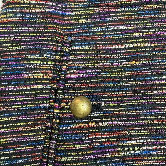 Loft multicolored mod party mini skirt w/ pockets gold hardware NWOT - Picture 3 of 7
